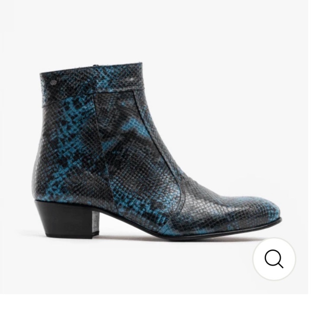 Men’s Club Cubano Leather Snakeskin Ankle Boots | Size 11/44 | NEW